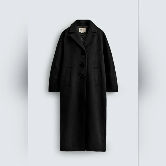 Zara Oversized Wool Maxi Coat Size L - Picture 3 of 4